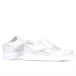 Pantofi casual dama 663-2 alb sidef combinat
