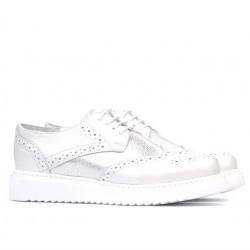 Pantofi casual dama 663-2 alb sidef combinat