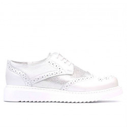 Pantofi casual dama 663-2 alb sidef combinat