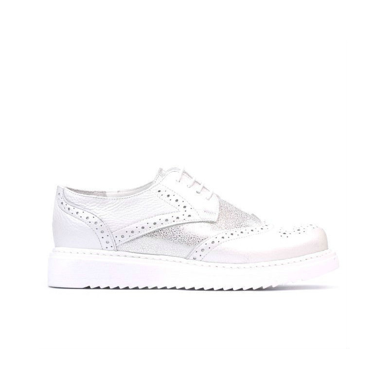 Pantofi casual dama 663-2 alb sidef combinat