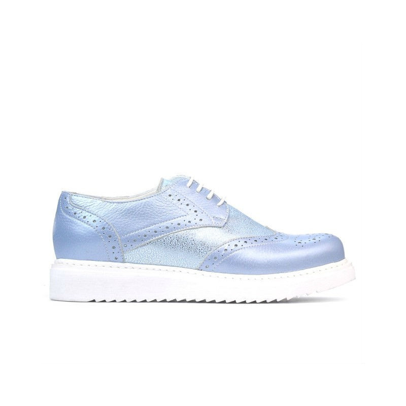Pantofi casual dama 663-2 bleu sidef combinat