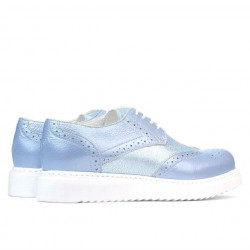 Pantofi casual dama 663-2 bleu sidef combinat