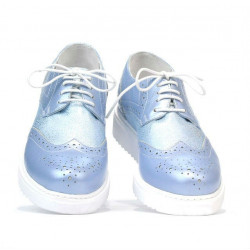 Pantofi casual dama 663-2 bleu sidef combinat