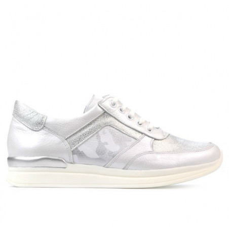 Pantofi sport dama 694 alb sidef combinat