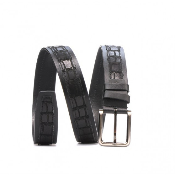 Curea barbati 18b negru+croco negru Curea barbati 18b negru+croco negru