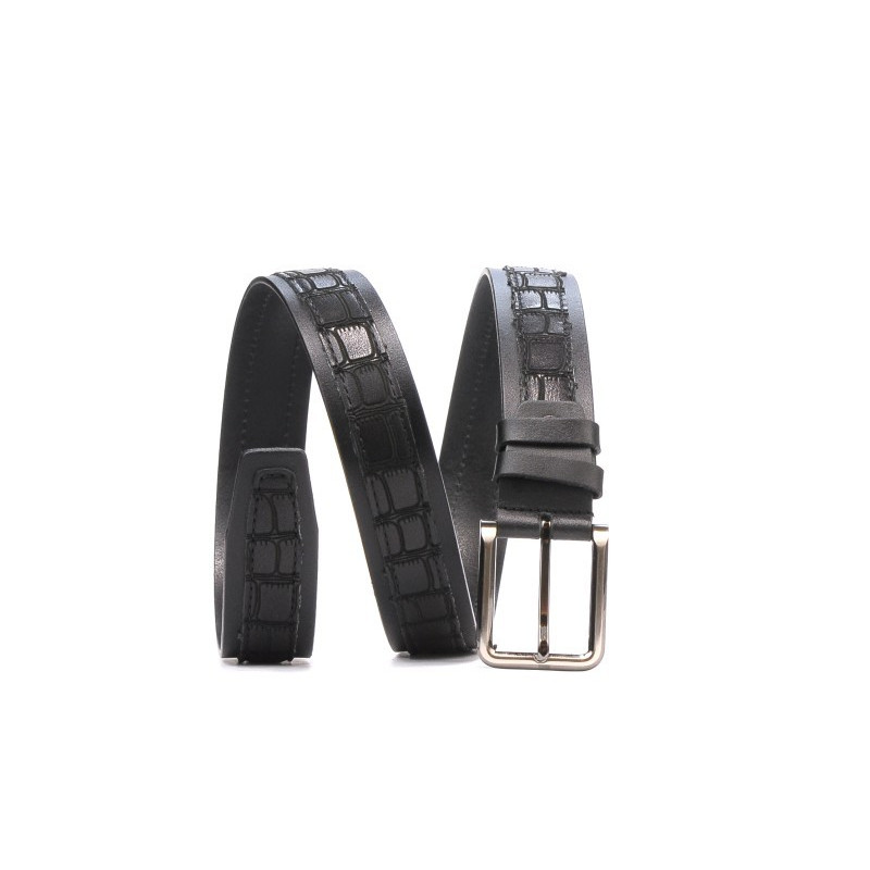 Curea barbati 18b negru+croco negru
