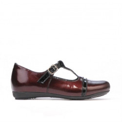 Pantofi copii mici 62c lac bordo+negru