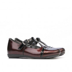 Pantofi copii mici 62c lac bordo+negru