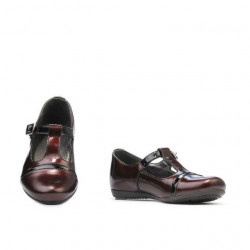 Pantofi copii mici 62c lac bordo+negru