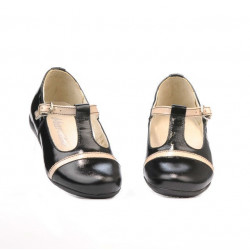 Pantofi copii mici 62c lac negru+bej