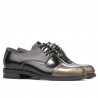 Pantofi casual dama 696 lac negru combinat
