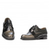 Pantofi casual dama 696 lac negru combinat