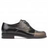 Pantofi casual dama 696 lac negru combinat