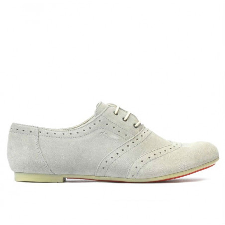 Pantofi casual dama 186 gri deschis velur