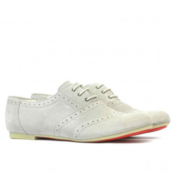 Pantofi casual dama 186 gri deschis velur