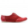 Pantofi casual dama 186 rosu combinat