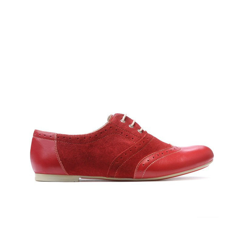 Pantofi casual dama 186 rosu combinat