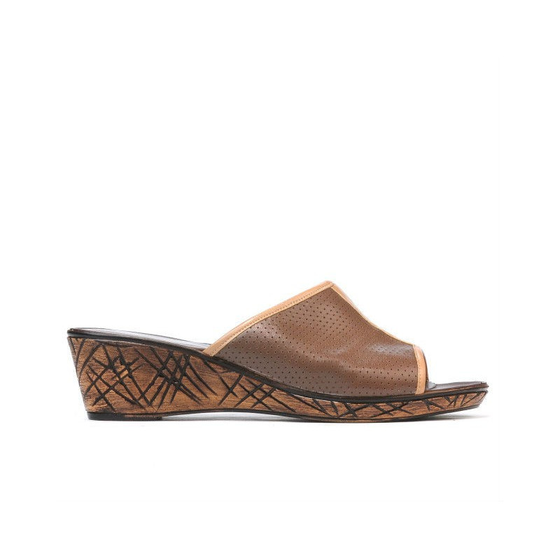 Sandale dama 5004mp capucino perforat
