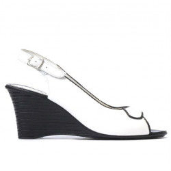 Sandale dama 596 alb+negru