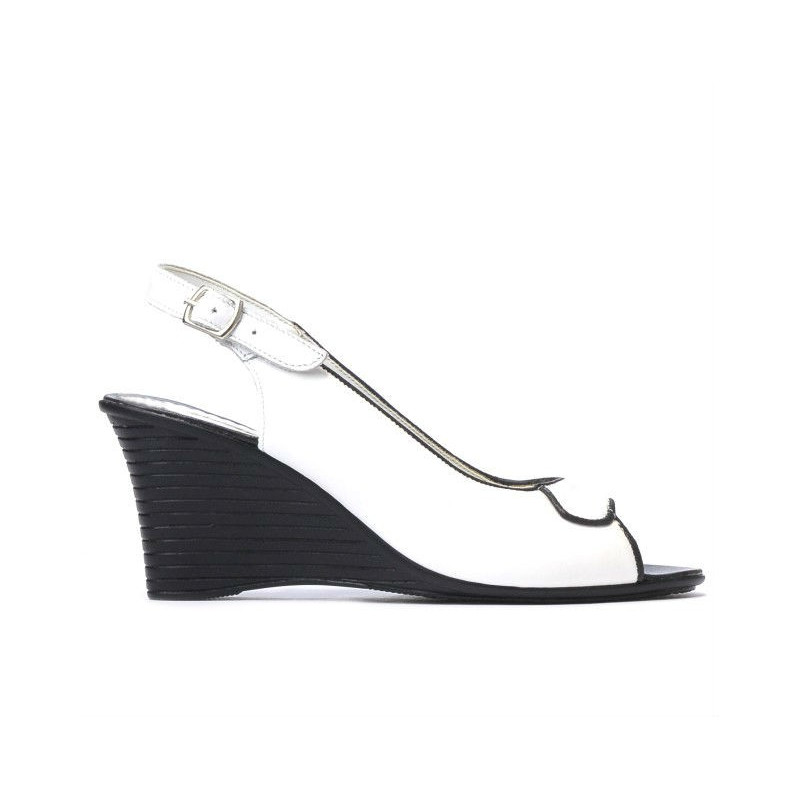 Sandale dama 596 alb+negru