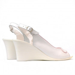 Sandale dama 596 alb sidef