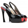 Sandale dama 1215 lac negru+rosu