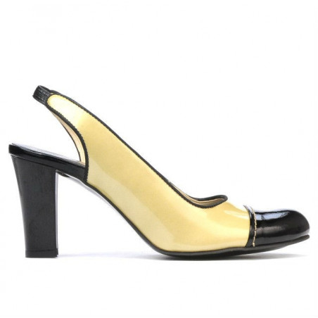 Sandale dama 1216 lac bej+negru