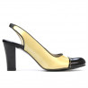 Sandale dama 1216 lac bej+negru