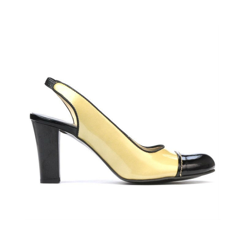 Sandale dama 1216 lac bej+negru