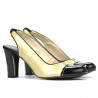 Sandale dama 1216 lac bej+negru