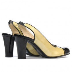 Sandale dama 1216 lac bej+negru