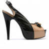 Sandale dama 1223 lac negru+bej