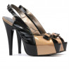 Sandale dama 1223 lac negru+bej
