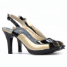 Sandale dama 1225 lac negru+bej