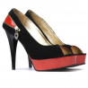 Sandale dama 1202 negru antilopa+rosu