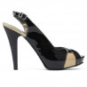 Sandale dama 1222 lac negru+bej