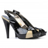 Sandale dama 1222 lac negru+bej