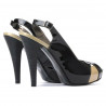 Sandale dama 1222 lac negru+bej