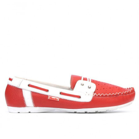 Mocasini dama 620p rosu+alb