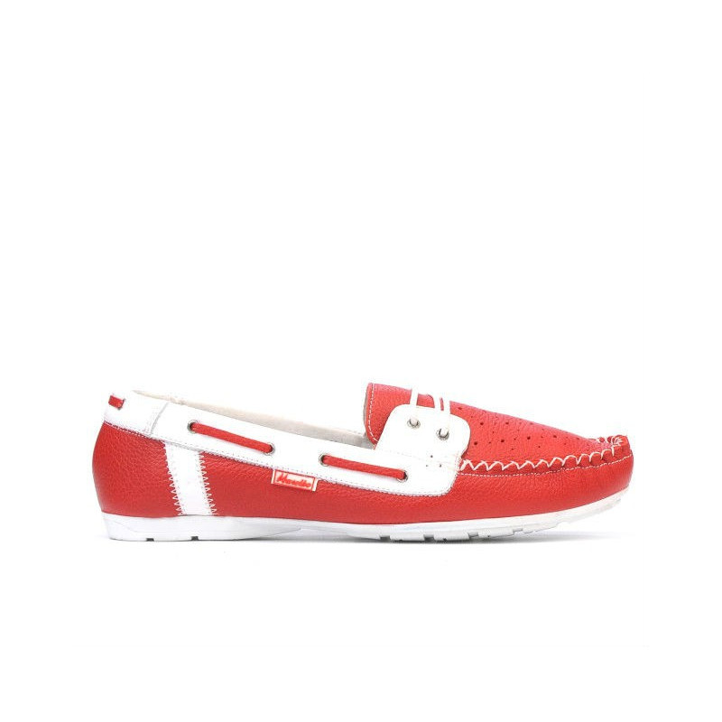 Mocasini dama 620p rosu+alb
