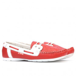 Mocasini dama 620p rosu+alb