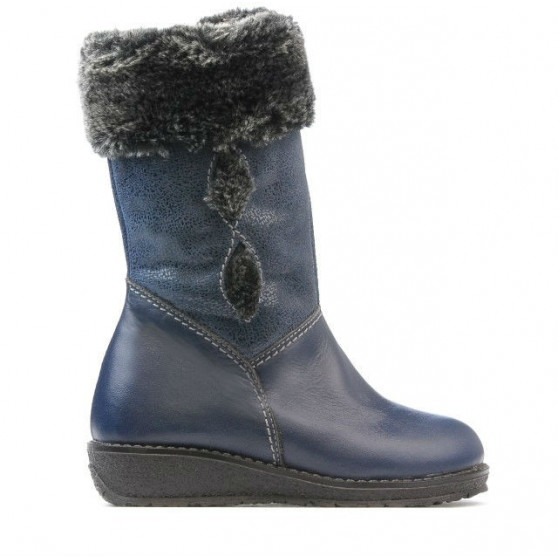 Cizme copii mici 24c indigo combinat Cizme copii mici 24c indigo combinat