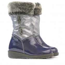 Cizme copii mici 24c lac indigo combinat