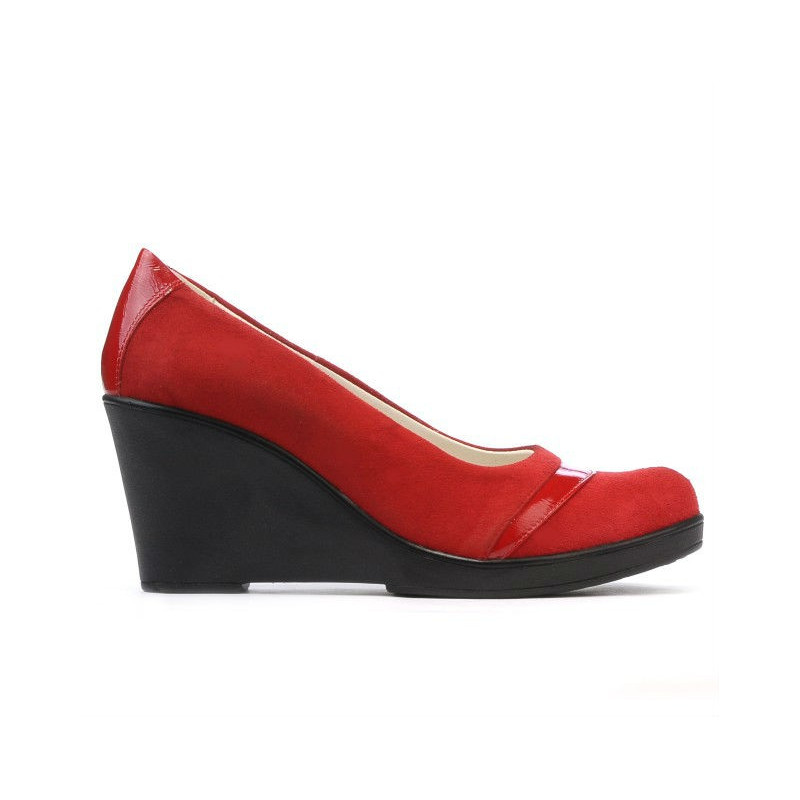 Pantofi casual dama 647 rosu velur