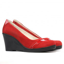 Pantofi casual dama 647 rosu velur