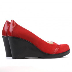 Pantofi casual dama 647 rosu velur
