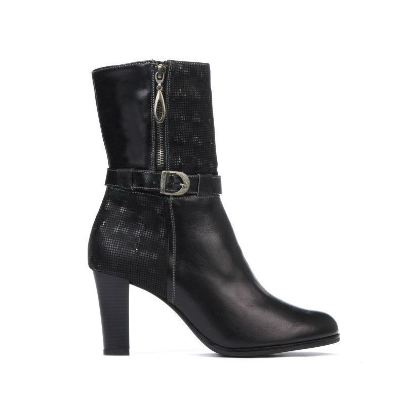 Cizme dama 1147 negru combinat