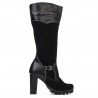 Cizme dama 1140 negru antilopa combinat