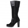 Cizme dama 1140 negru antilopa combinat