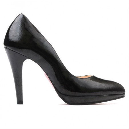 Pantofi eleganti dama 1233 lac negru satinat